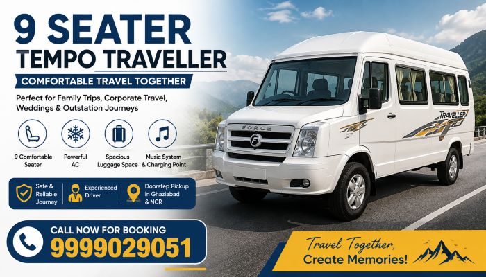 9 Seater Tempo Traveller on Rent in Ghaziabad