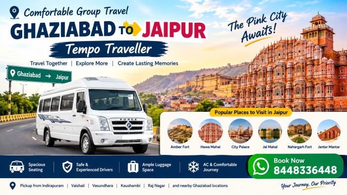 Ghaziabad to Jaipur Tempo Traveller
