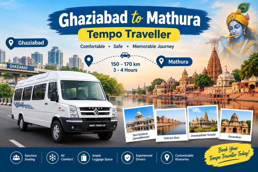 Ghaziabad to Mathura Tempo Traveller