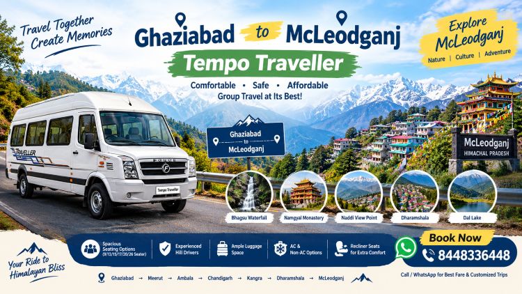 Ghaziabad to McLeodganj Tempo Traveller