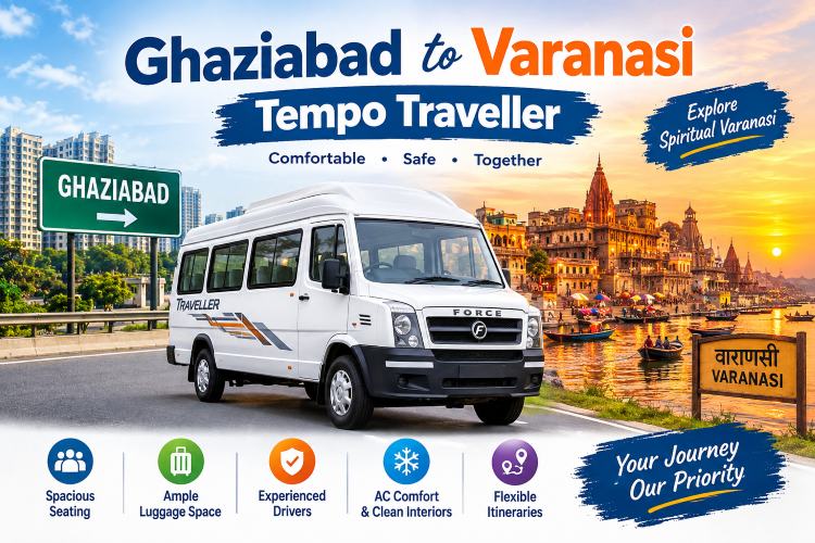 Ghaziabad to Varanasi Tempo Traveller